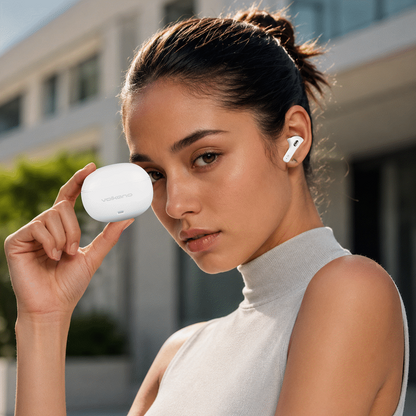 Volkano Pulse Series True Wireless Earphones with Charging Case - White | VK-1164-WT