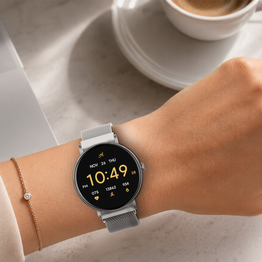 Volkano Ayla Collection Smartwatch with Extra Silicone Strap - Silver | VAC4-5105-SL