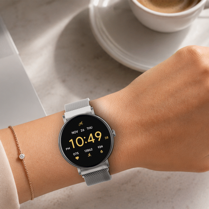 Volkano Ayla Collection Smartwatch with Extra Silicone Strap - Silver | VAC4-5105-SL