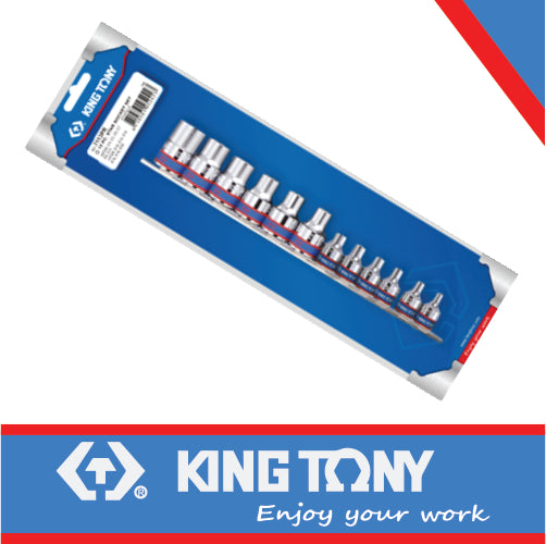 KING TONY SOCKET SET 3/8" AND 1/2" MALE AND FEMALE TORX RAIL | 7113PR