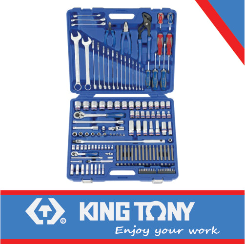 KING TONY SOCKET SET COMBINATION 1/4" & 1/2" 153PC | 7553MR