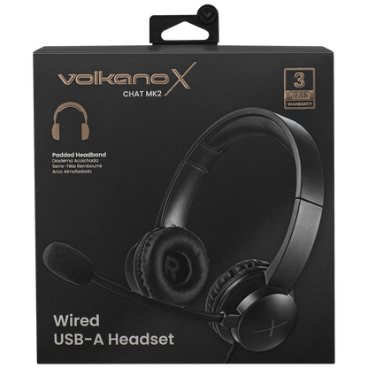 VolkanoX Chat Mk2 Series Wired USB Headset - Graphite | VKX-212-GT