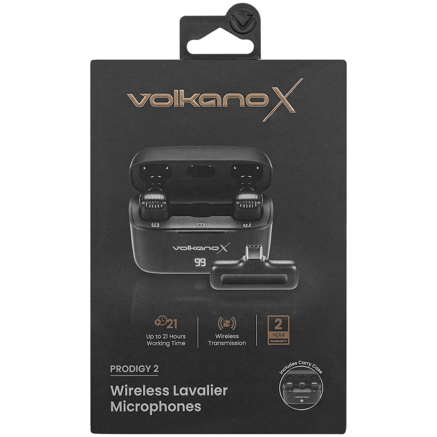 VolkanoX Prodigy 2 Series Wireless Lavalier Microphone | VKX-30006-BK[V2]