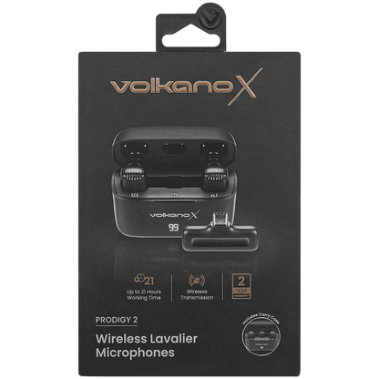 VolkanoX Prodigy 2 Series Wireless Lavalier Microphone | VKX-30006-BK[V2]