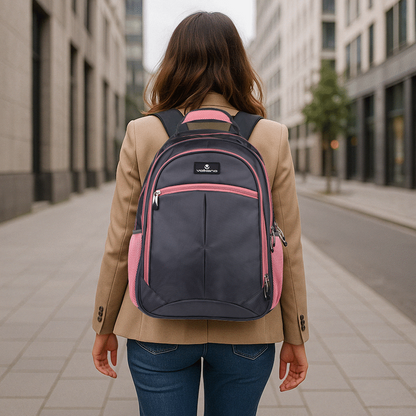 Volkano Orthopaedic Backpack 27L - Dark Grey/Pink | VK-7093-DGRPK