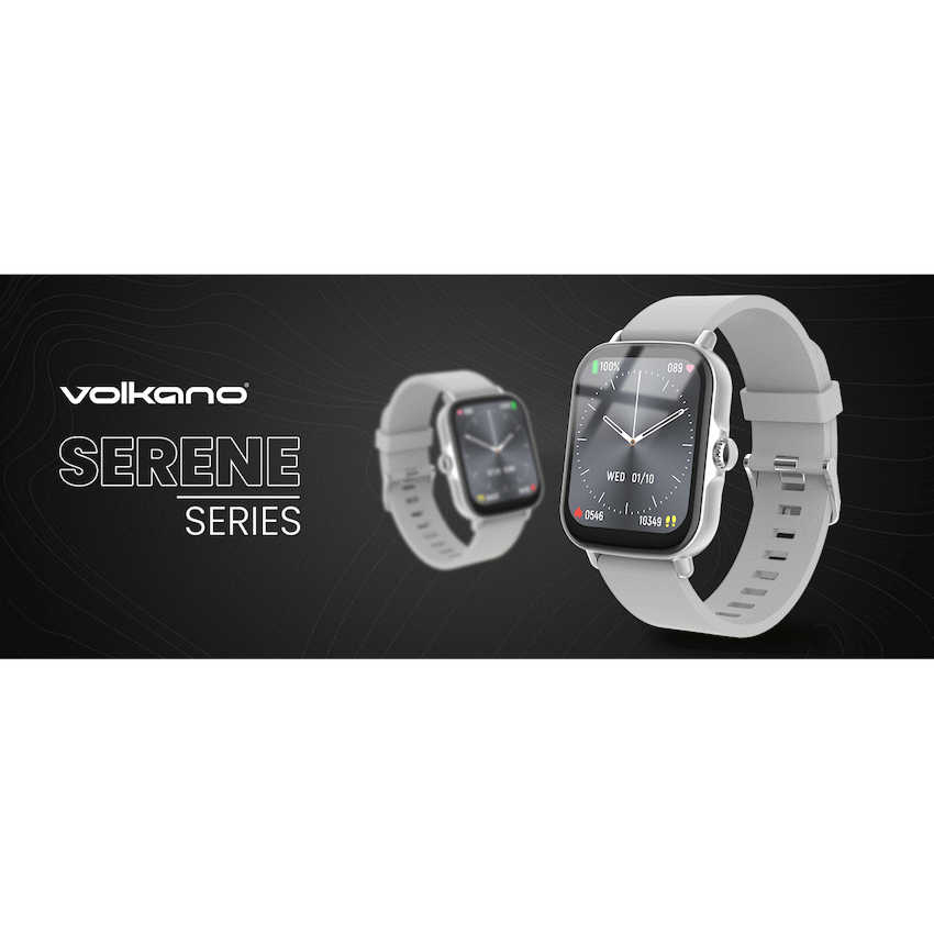 Volkano Active Tech Serene series Watch with heart rate monitor - Silver | VK-5072-SL[V2]
