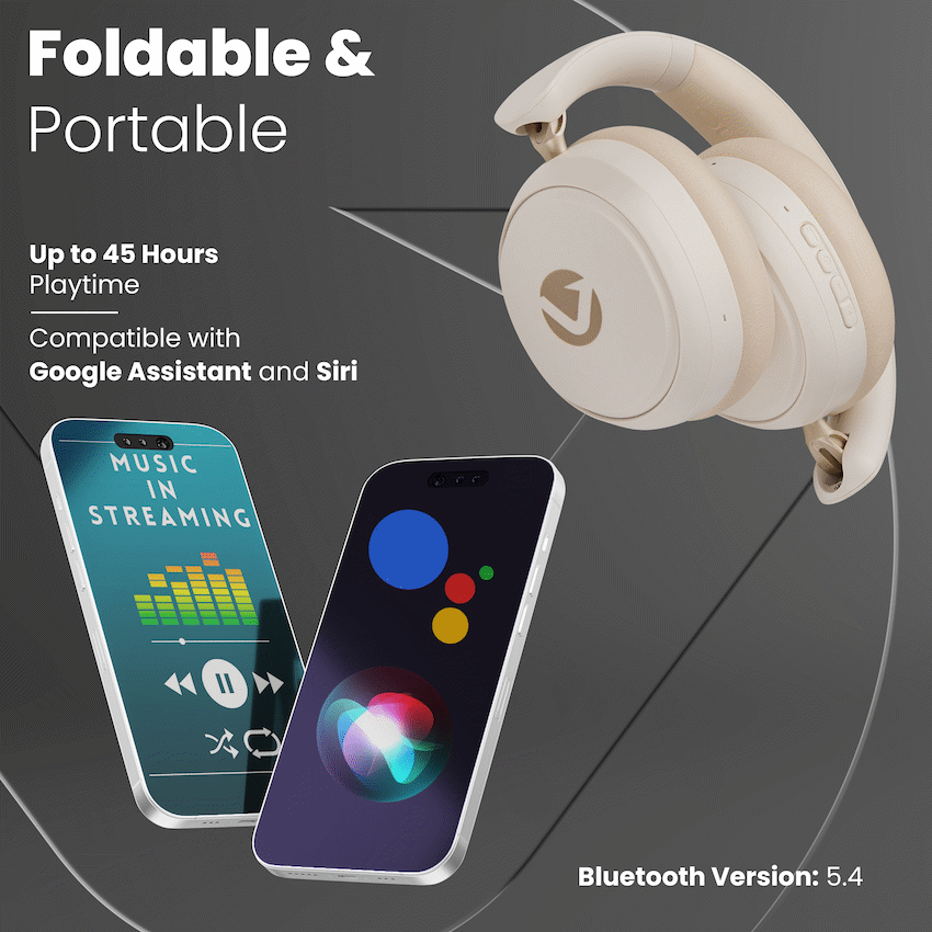 Volkano Lexi Bluetooth Headphone with ANC - Nude | VK-2009-ND
