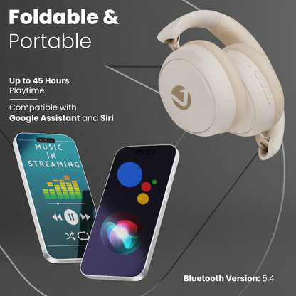 Volkano Lexi Bluetooth Headphone with ANC - Nude | VK-2009-ND