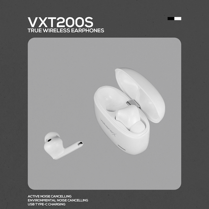 VolkanoX VXT200S Hybrid ANC TWS Earphones - White | VKX-1119-WT