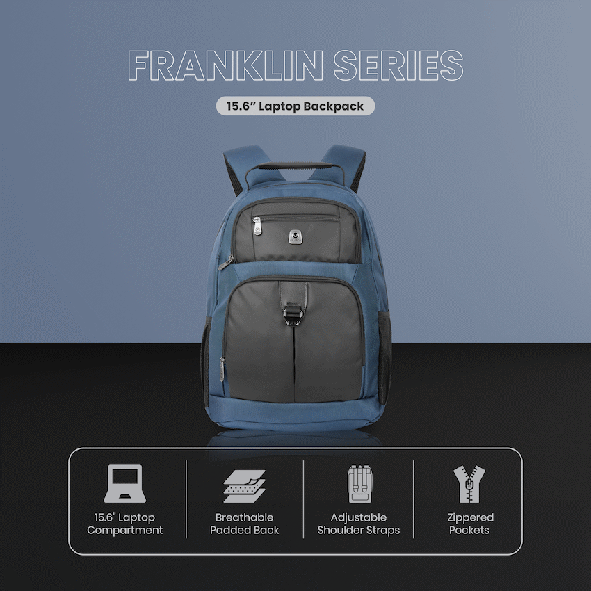 Volkano Franklin 15.6" Laptop Backpack - Navy/Black | VK-7144-NVBK