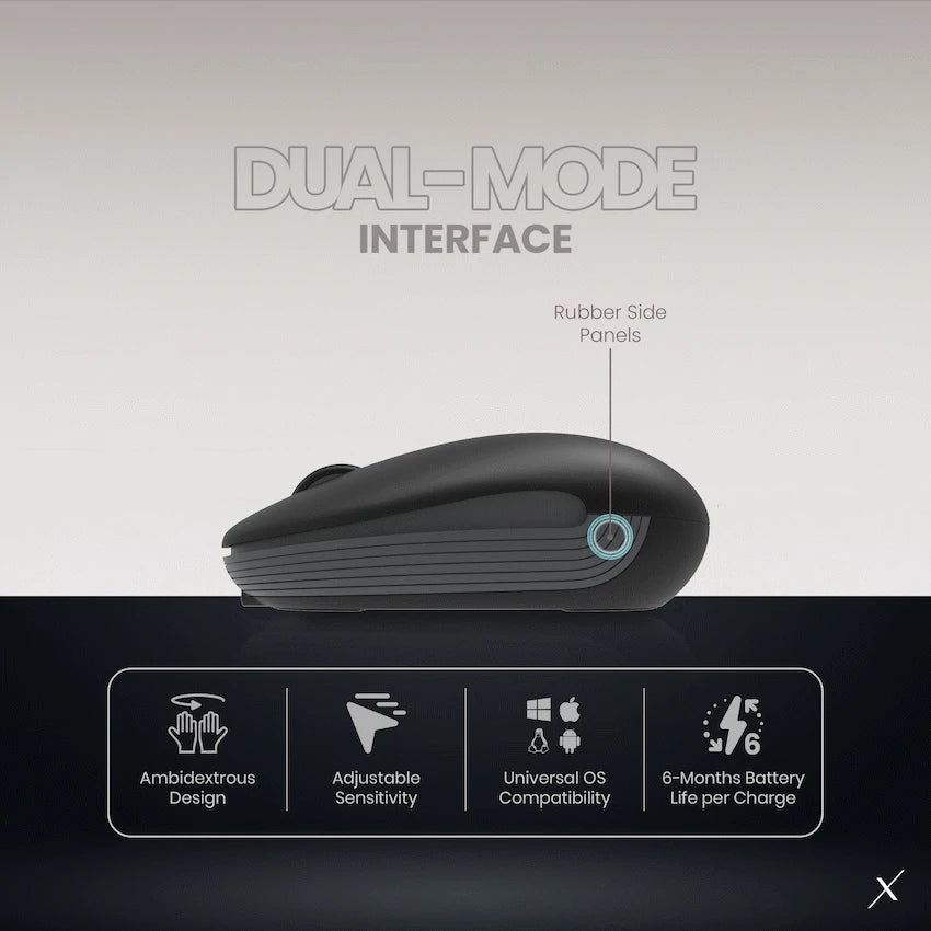 VolkanoX Asher Bluetooth Wireless Mouse - Graphite | VKX-203-GT