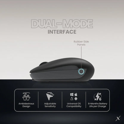 VolkanoX Asher Bluetooth Wireless Mouse - Graphite | VKX-203-GT