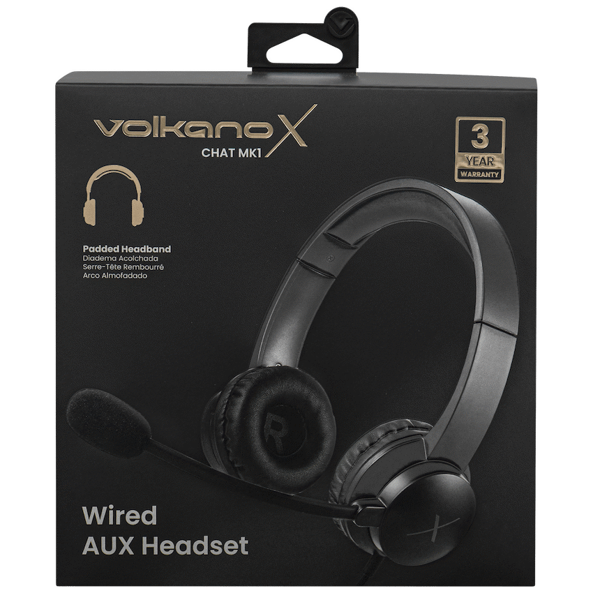 VolkanoX Chat Mk1 Series AUX Headset - Graphite | VKX-211-GT