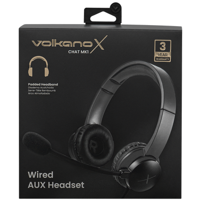 VolkanoX Chat Mk1 Series AUX Headset - Graphite | VKX-211-GT