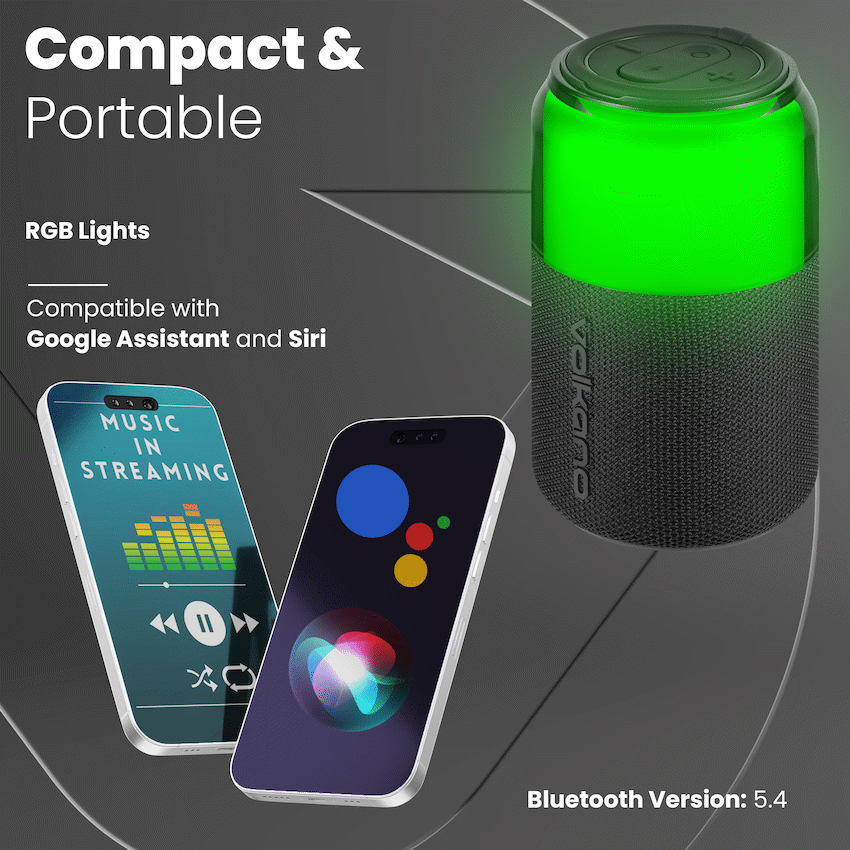 Volkano Neptune Bluetooth Wireless Speaker - Black | VK-3004-BK