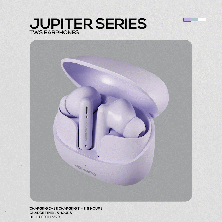 Volkano Jupiter Series TWS Earphones - Pastel Purple | VK-1158-PP