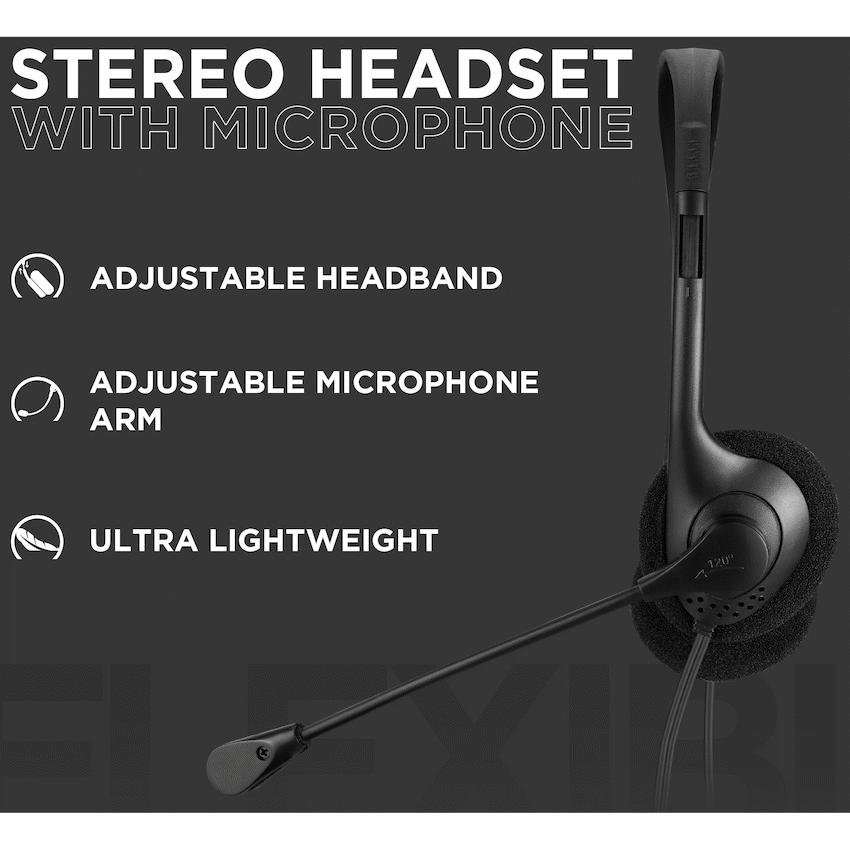 Volkano Chat 2 Stereo Headset with Boom Microphone | VK-20151-BK