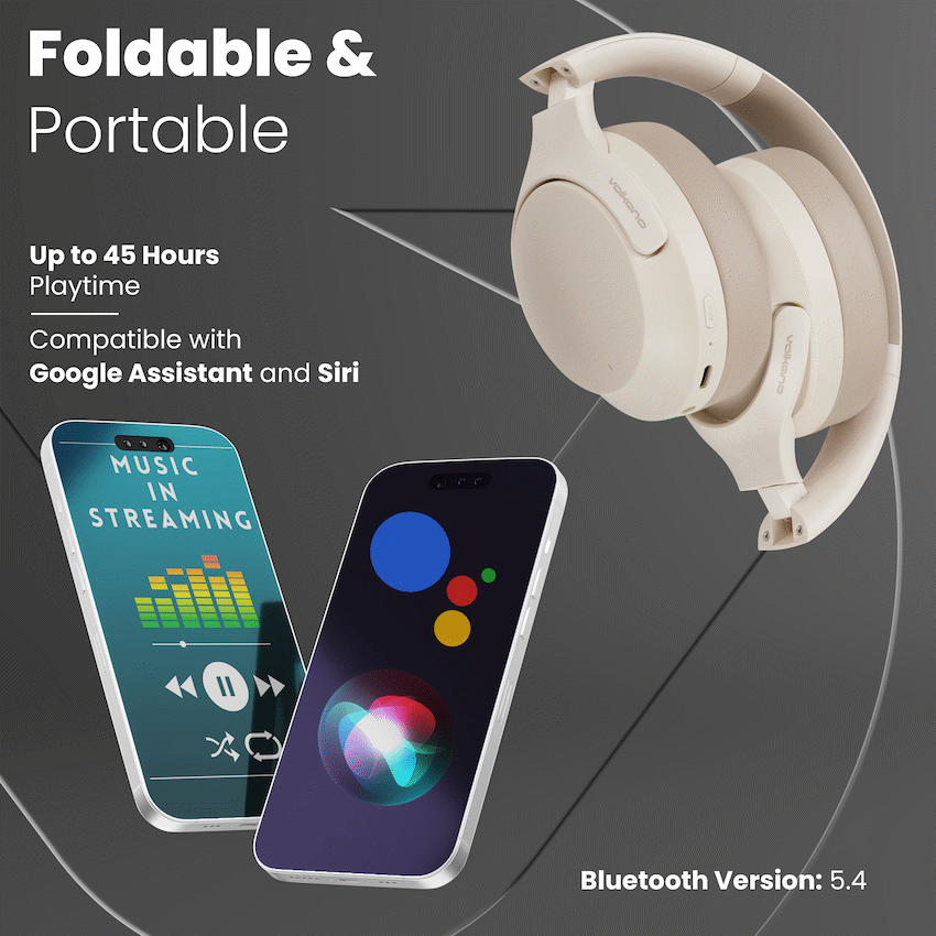 Volkano Odyssey ANC Bluetooth Wireless Headphone - Nude | VK-2103-ND