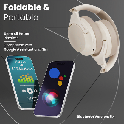 Volkano Odyssey ANC Bluetooth Wireless Headphone - Nude | VK-2103-ND