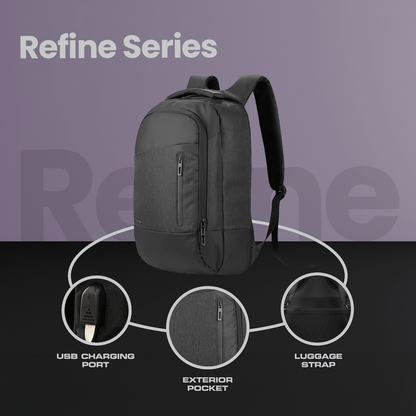 Volkano Refine 15.6" Laptop Backpack - Black/Charcoal | VK-7119-BKCH