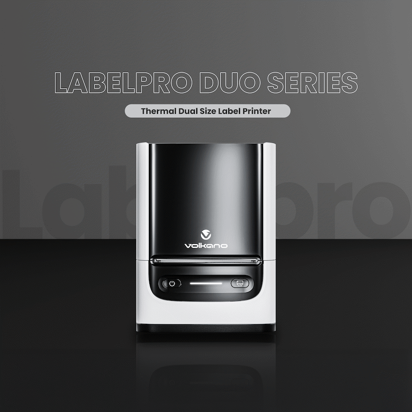 Volkano LabelPro Duo Series Thermal Dual Size Label Printer - Black and White | VK-10011-BWT