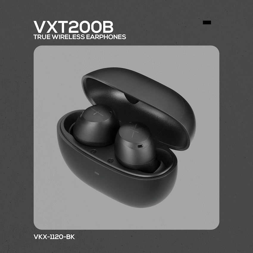 Volkano X VXT200B True Wireless Earphones with Hybrid Active Noise Cancelling | VKX-1120-BK