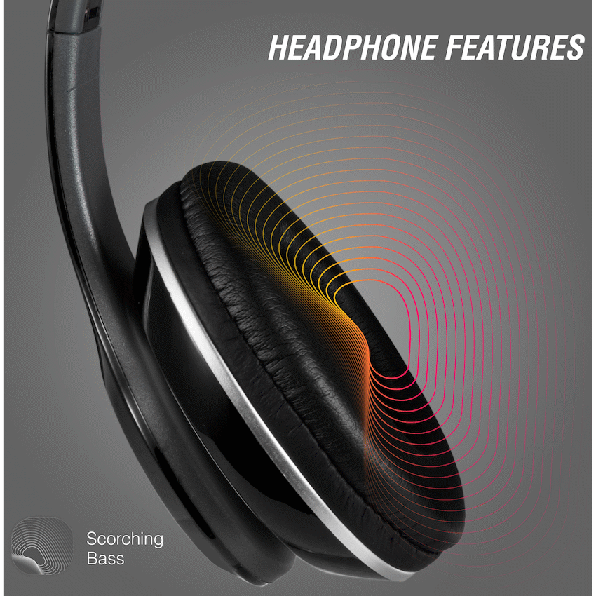 Volkano Falcon Headphones with Microphone - Black | VB-VF401-B