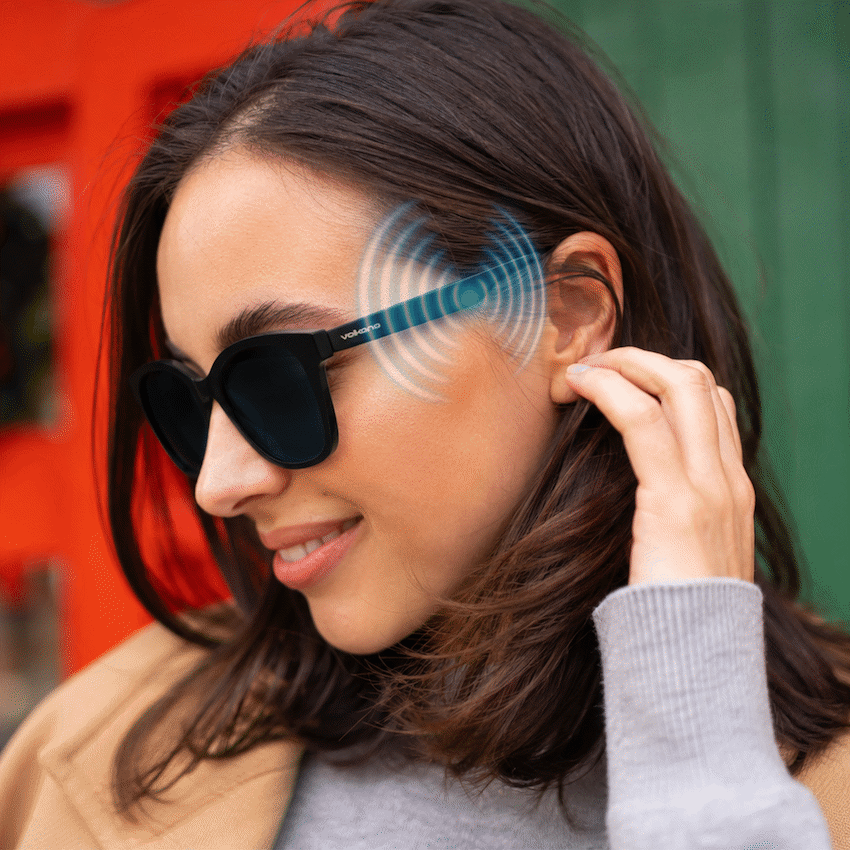 Volkano Sonique Series Bluetooth Audio Glasses - Dark Lenses | VK-80001-BK