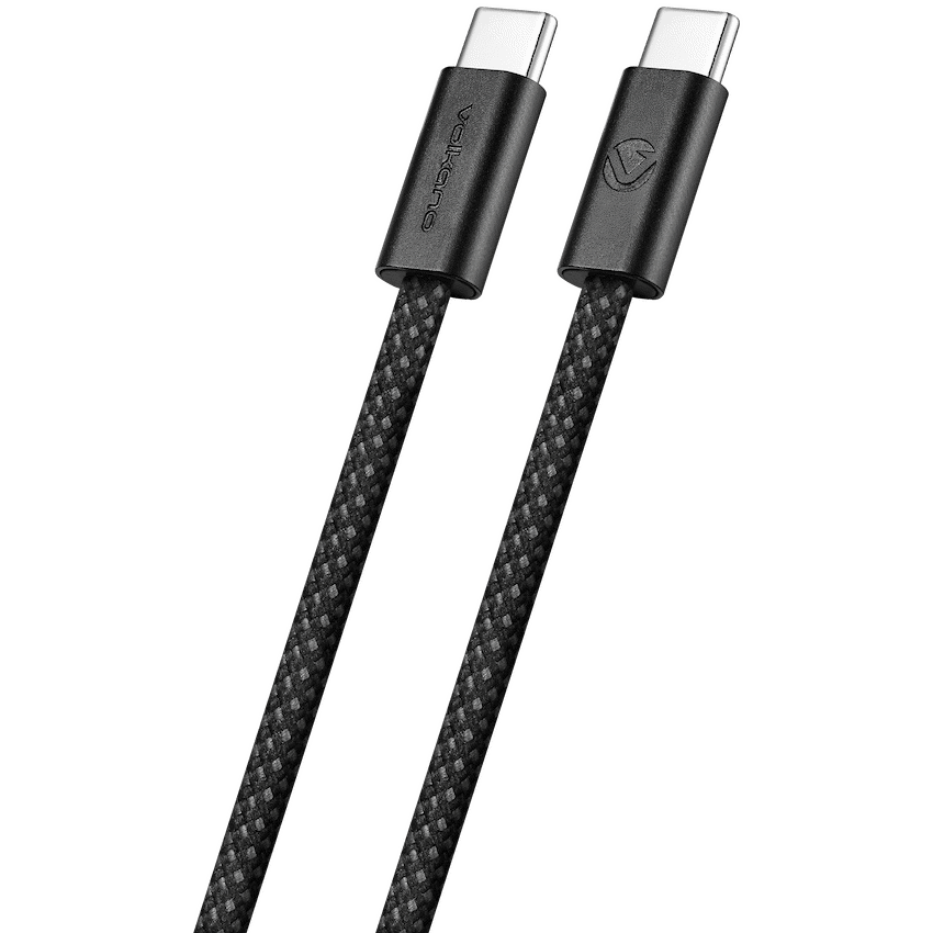Volkano Weave Series 60w USB C to USB C 1.2m-Black | VK-30260-BK
