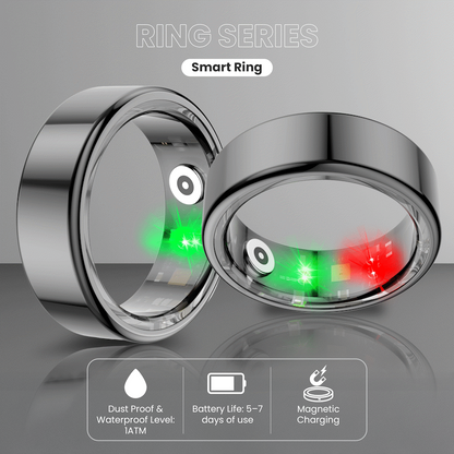 Volkano Ring Series Smart Ring with Charging Case - 19.1mm | VK-5098-LL-BK