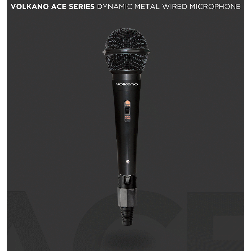 Volkano Ace Series Metal Wired Dynamic Vocal Microphone - Black | VK-30011-BK