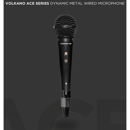 Volkano Ace Series Metal Wired Dynamic Vocal Microphone - Black | VK-30011-BK