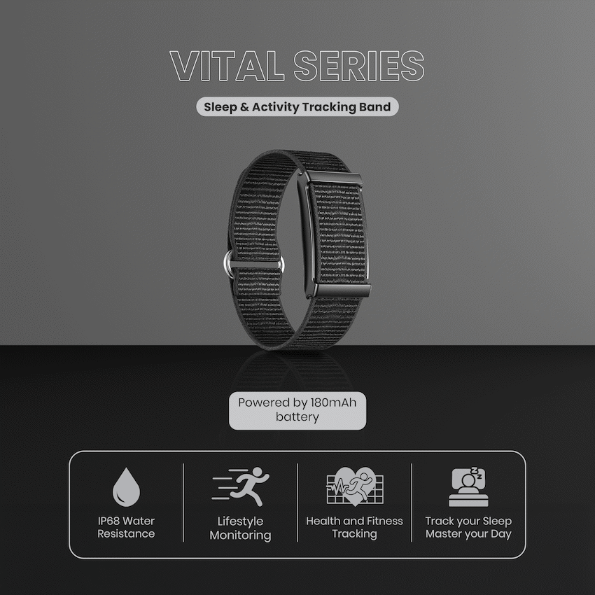 Volkano Vital Series Sleep & Activity Tracking Band | VK-5099-BK