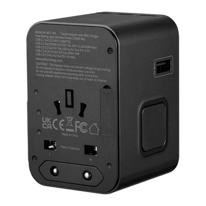 Volkano Jetsetter series 45W PD Travel Adaptor | VK-8027-BK