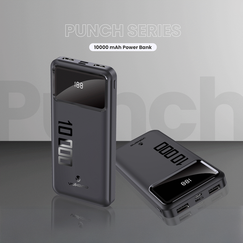 Volkano Punch Series 10000mah Power Bank | VK-9021-BK