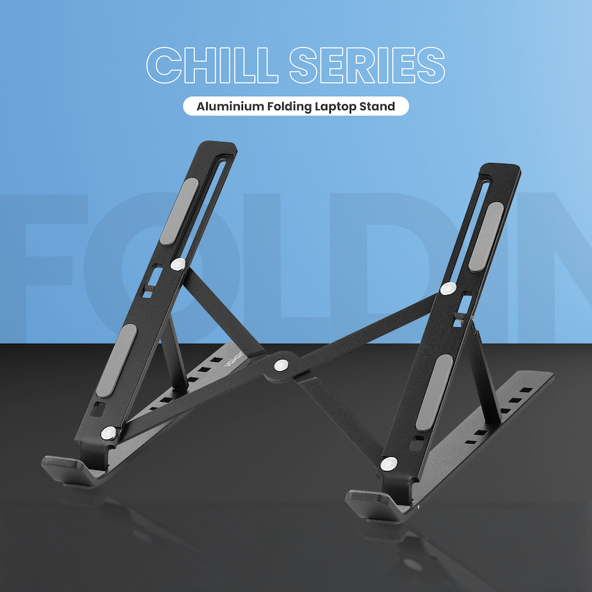 Volkano Chill series aluminium folding laptop stand | VK-8147-BK