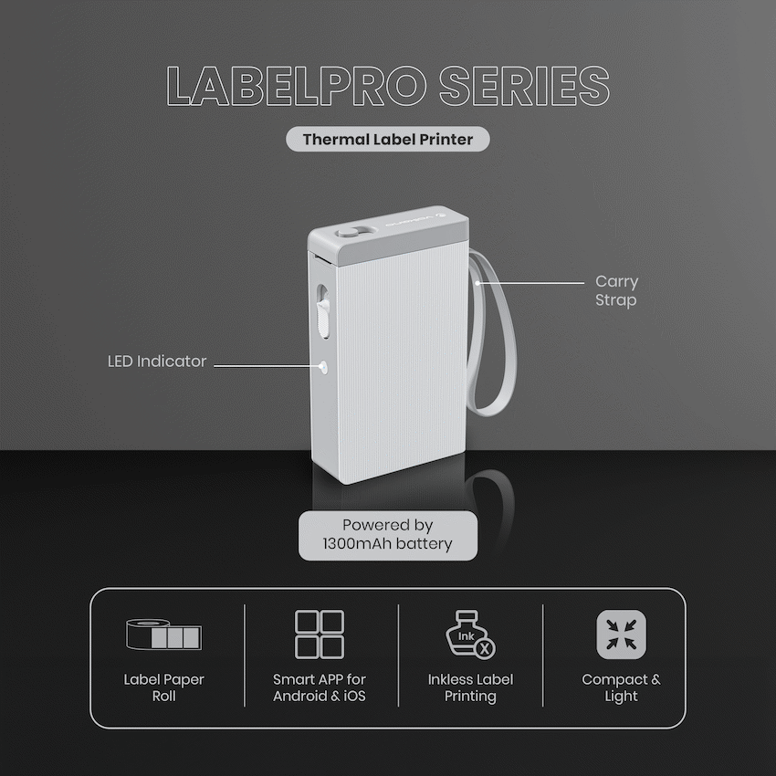 Volkano LabelPro Series Thermal Label Printer - White | VK-10010-WT