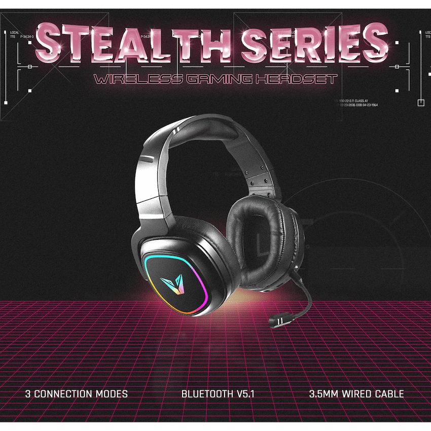 VX Gaming Stealth Series Wireless Gaming Headset - RGB | VX-244-BK