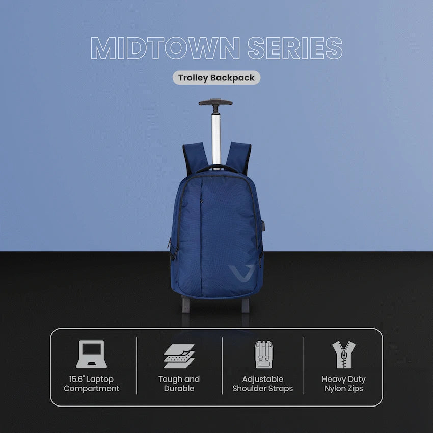 Volkano Midtown Trolley Backpack - Navy | VK-9170-NV