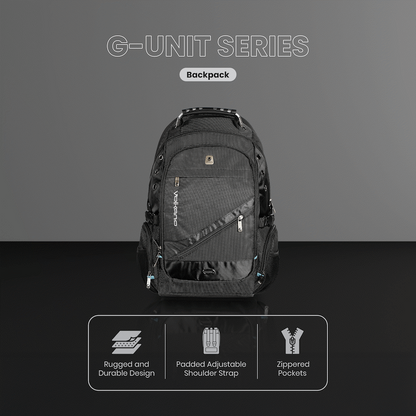 Volkano G-Unit Backpack - Black/Grey/Turquoise | VK-7027-BKGR