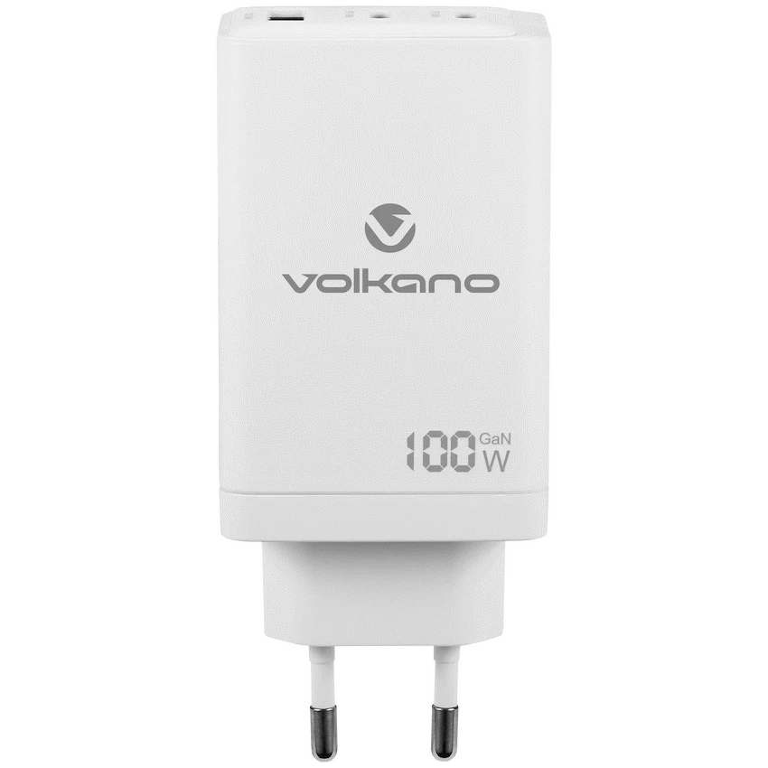 Volkano WattPro Series Triple Port 100W GaN Wall Charger - White | VK-8068-WT
