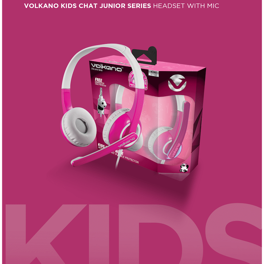 Volkano Kids Chat Junior Series Headset with Mic - Pink | VK-6512-PK