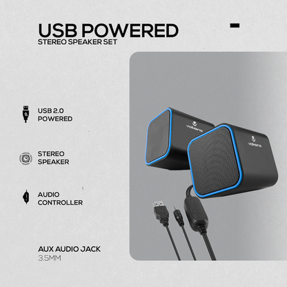 Volkano Diamond Series USB Speaker - Blue | VB-702-BLUE