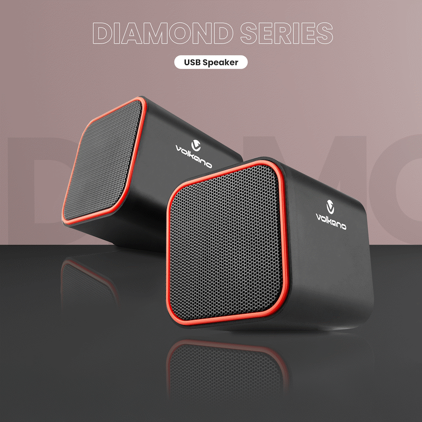 Volkano Diamond Series USB Speaker - Red | VB-702-RED