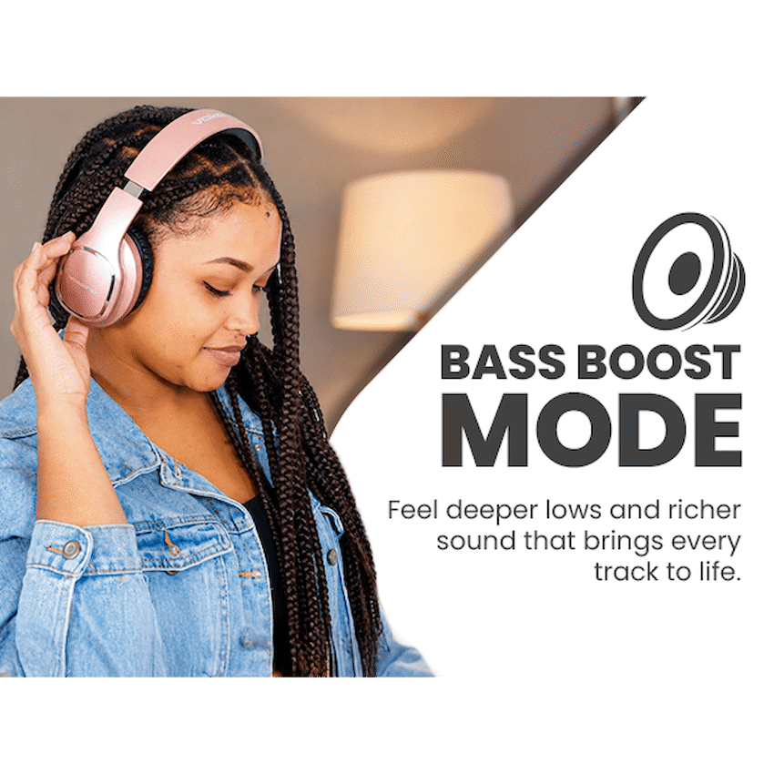 Volkano Phonic Series Bluetooth Full-Size Headphones - Rose Gold | VK-2002-GD