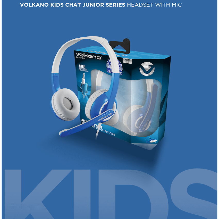 Volkano Kids Chat Junior series headset with mic - Blue | VK-6512-BL