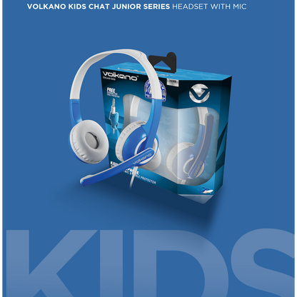 Volkano Kids Chat Junior series headset with mic - Blue | VK-6512-BL
