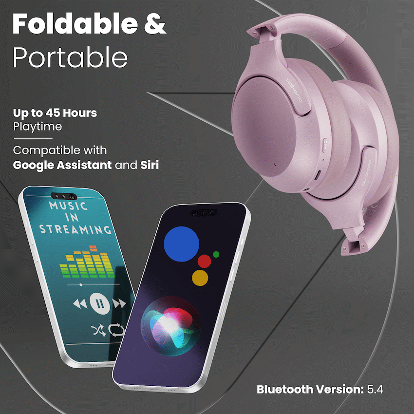 Volkano Odyssey ANC Bluetooth Wireless Headphone - Rose Gold | VK-2103-RG