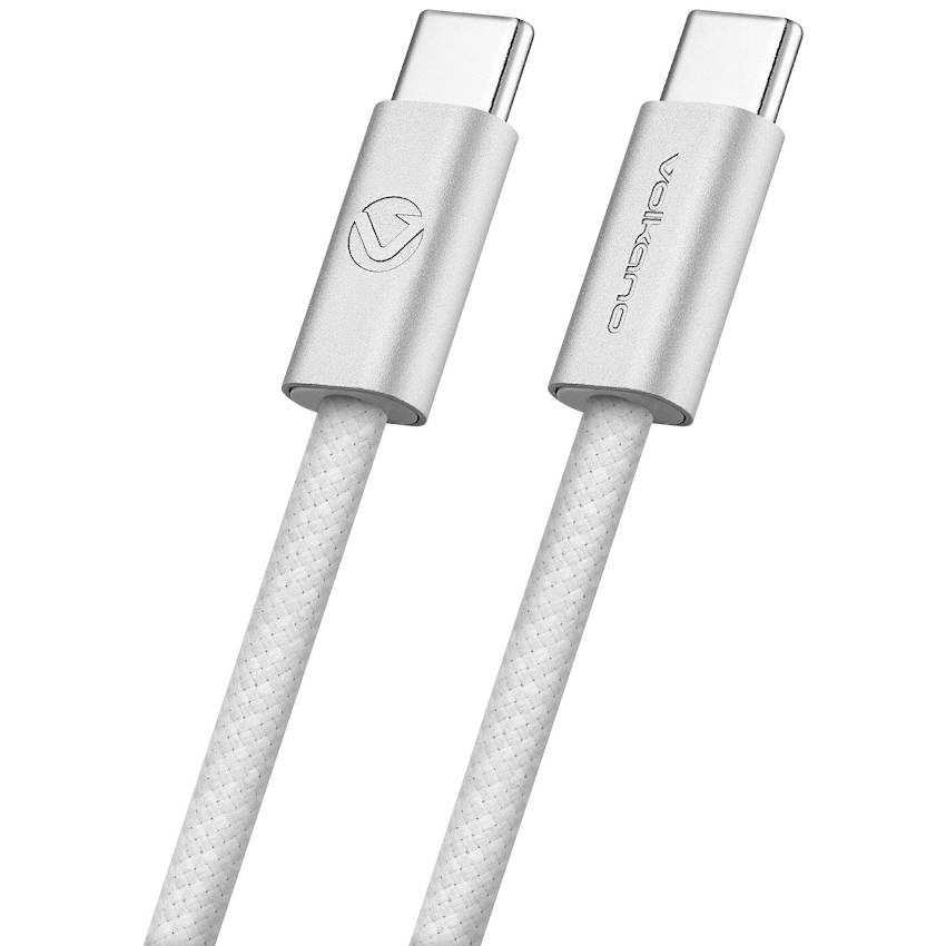 Volkano Weave Series 60w USB C to USB C 1.2m-White | VK-30260-WT