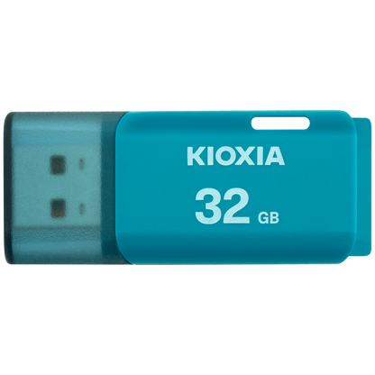 Kioxia TransMemory U202 32GB USB 2.0 Type-A Flash Drive (Aqua) | LU202L032GG4